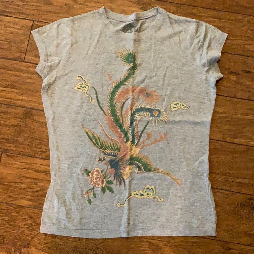 LOL T-shirt juniors XL grey with bird cotton poly